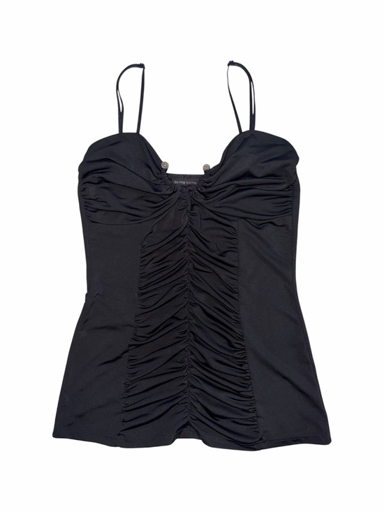 Vintage Tops - Vintage Come Como Black Ruched Tank Top